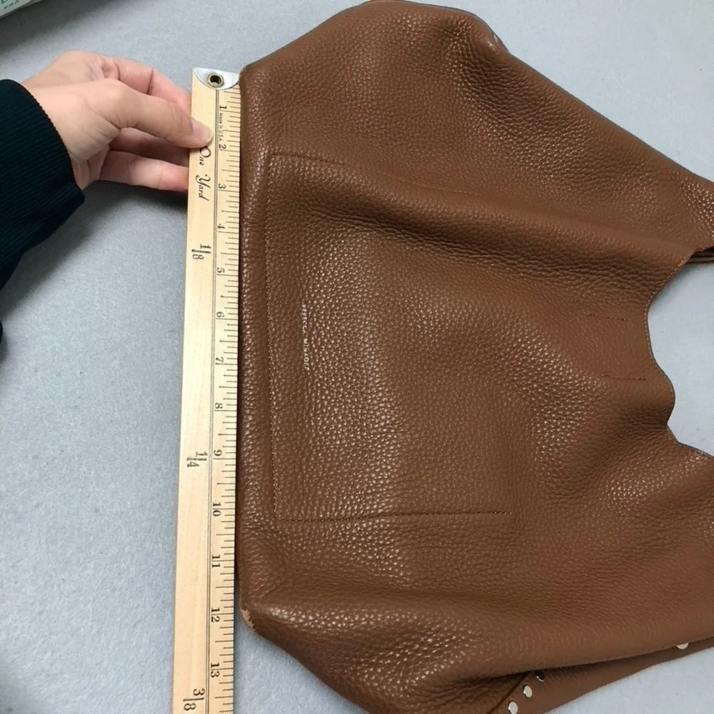 Rebecca Minkoff Darren Signature Carryall Hobo Bag Large Brown Pebbled Leather
